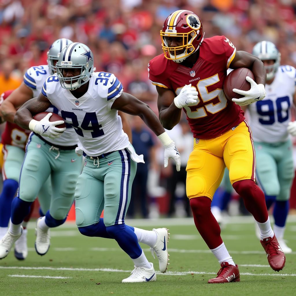 Redskins Cowboys game highlights with player action