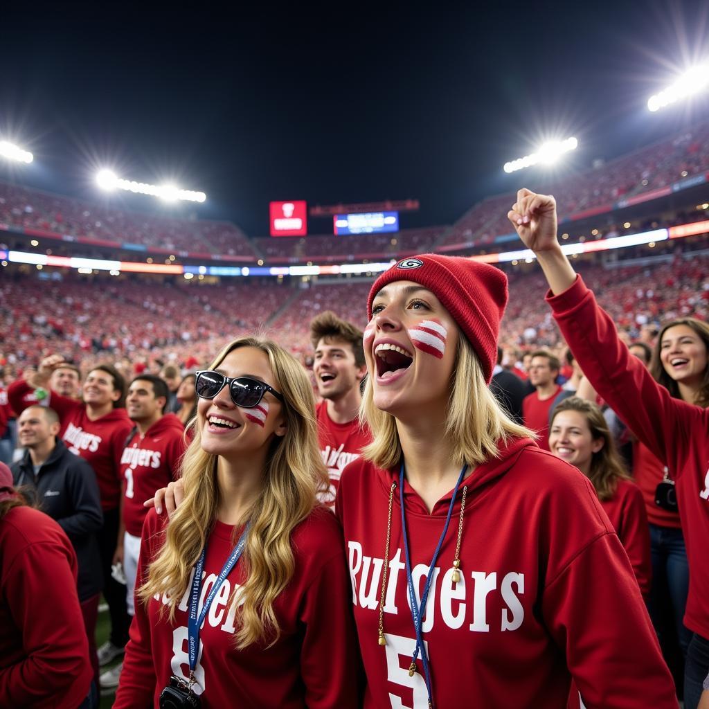 Rutgers Football Fans Celebrating