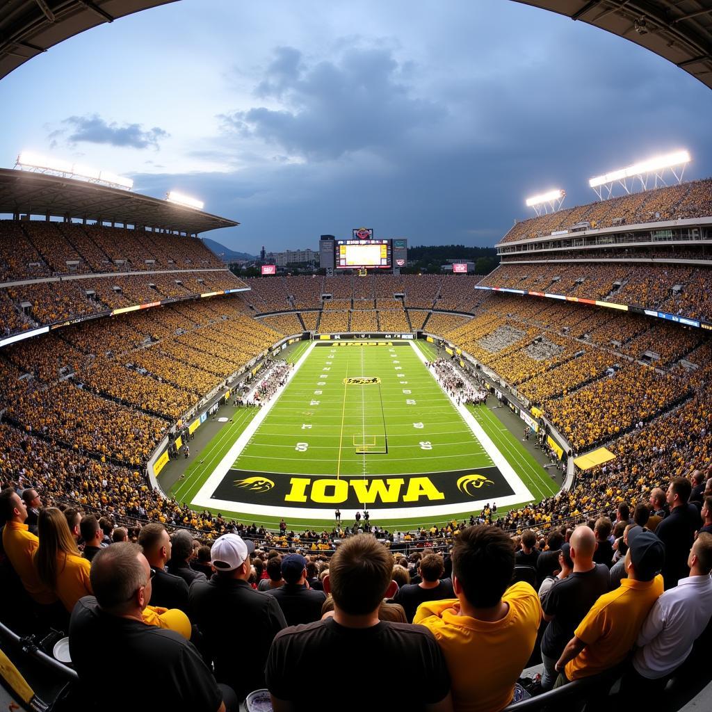 Sân vận động Kinnick chật cứng khán giả trong trận đấu Iowa vs Michigan State