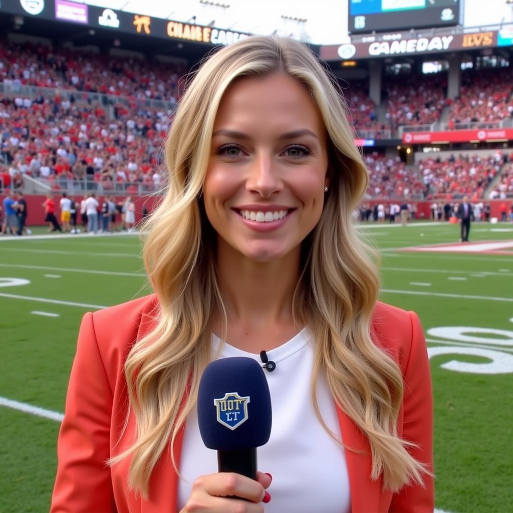 Samantha Ponder on College GameDay Set