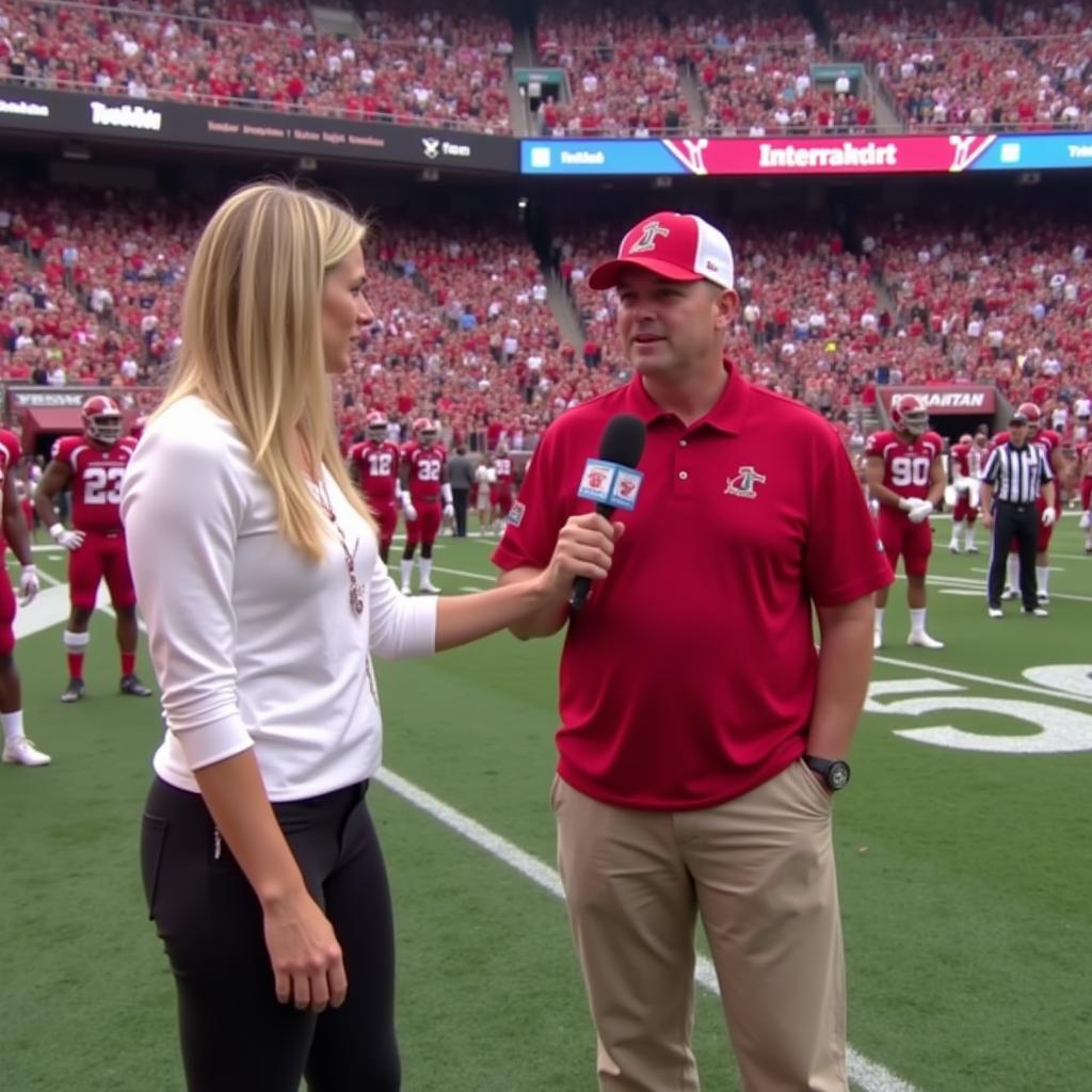 Samantha Ponder Interviewing College Football Coach