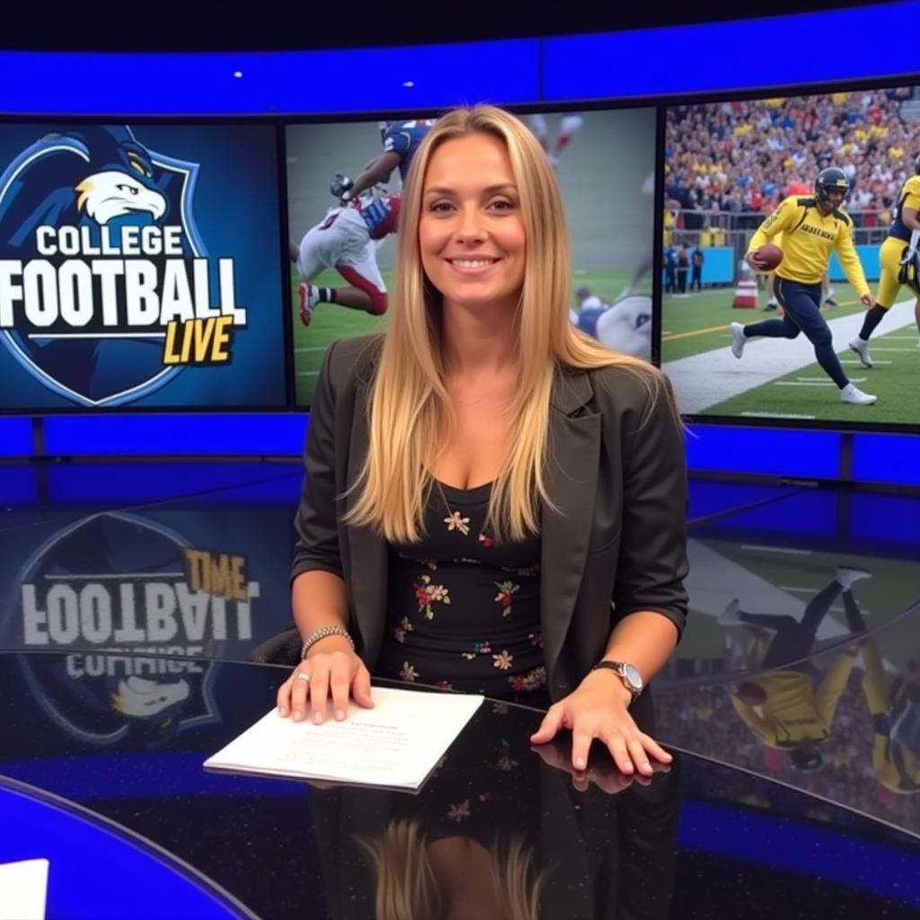 Samantha Ponder on Set of College Football Live