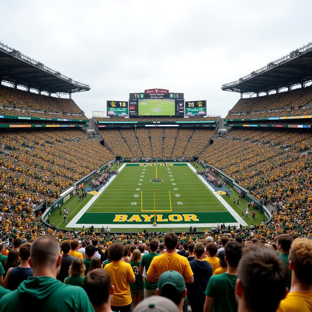 McLane Stadium packed with fans during a Baylor Texas football game