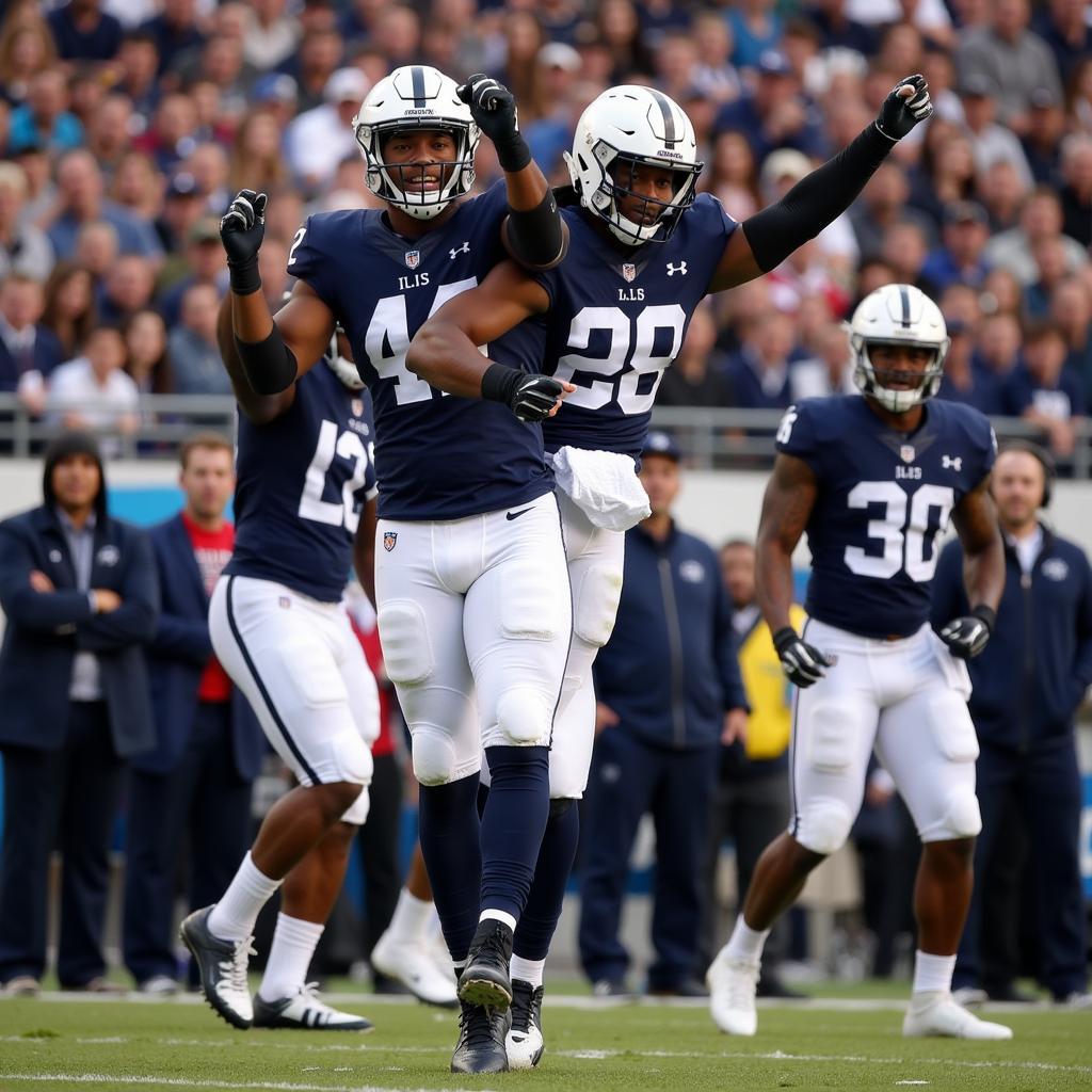 Saquon Barkley ăn mừng cùng đồng đội Penn State