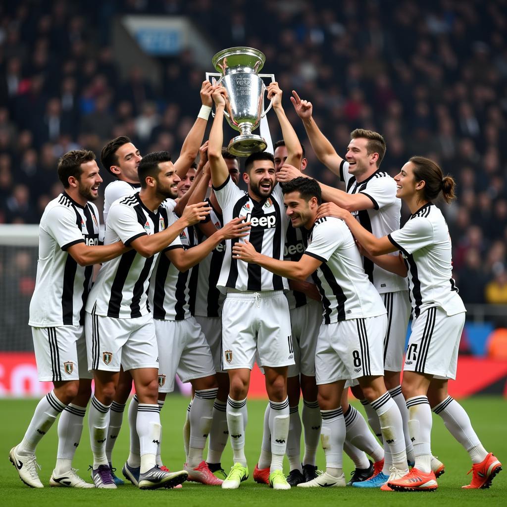 Juventus Players Celebrating Serie A Title Win