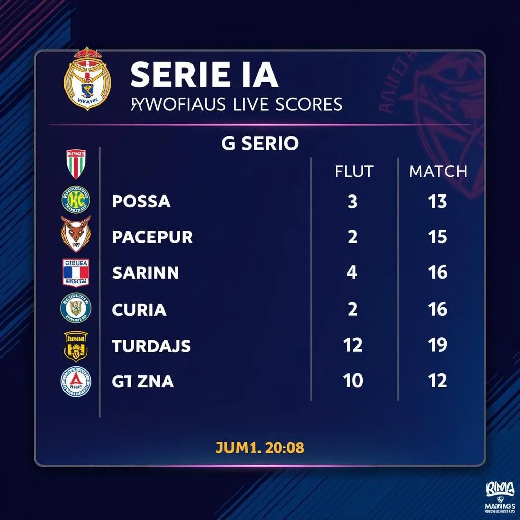 Serie A Live Scoreboard