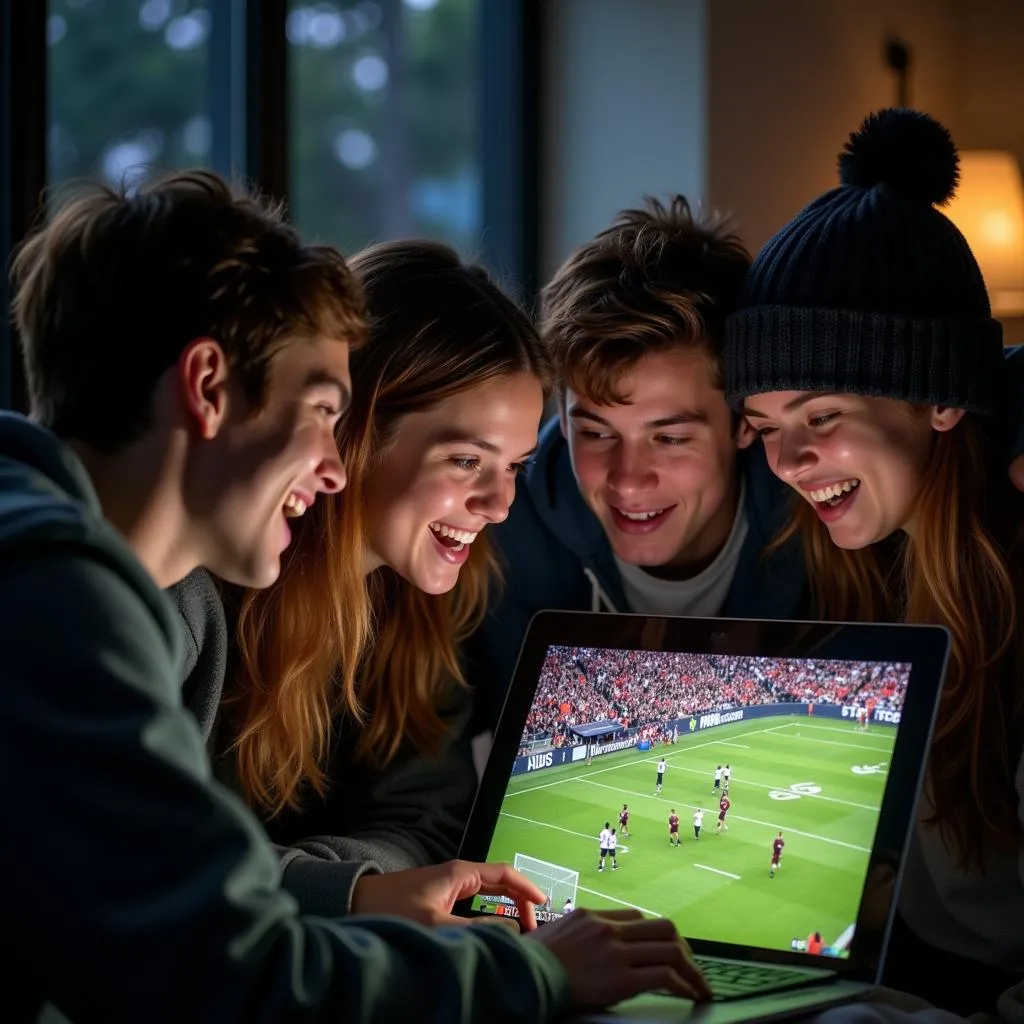 students-watching-football-on-laptop