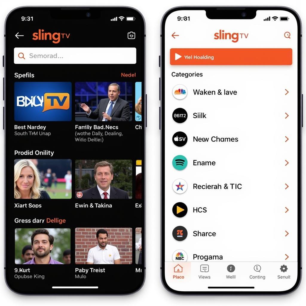 Sling TV interface