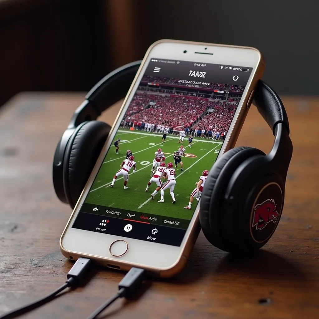 Smartphone streaming Razorback football game online