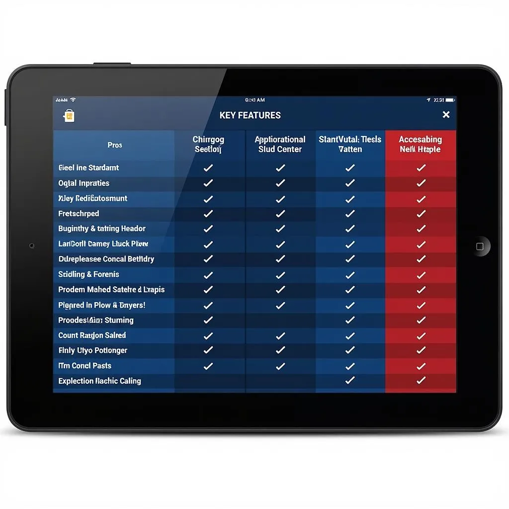 Comparing free sports streaming apps on a tablet