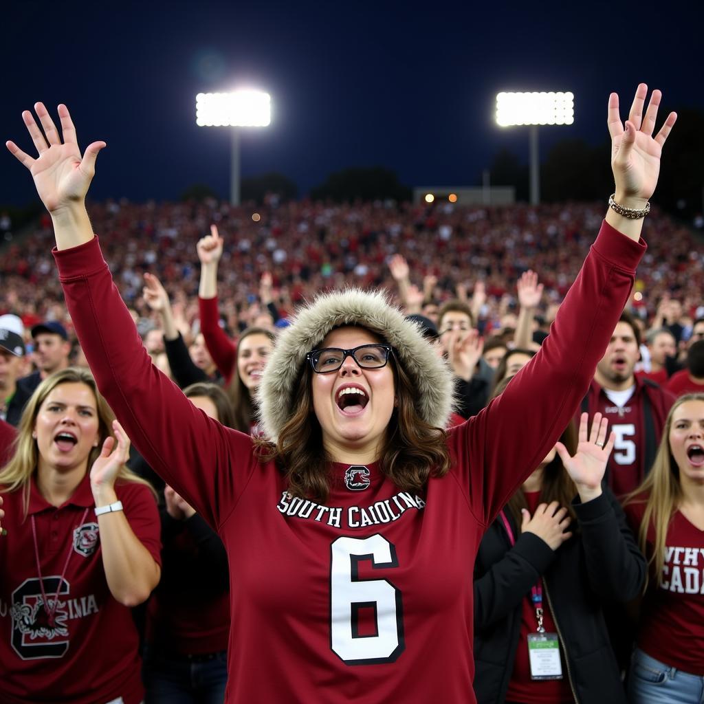 South Carolina Football Fans Cheering