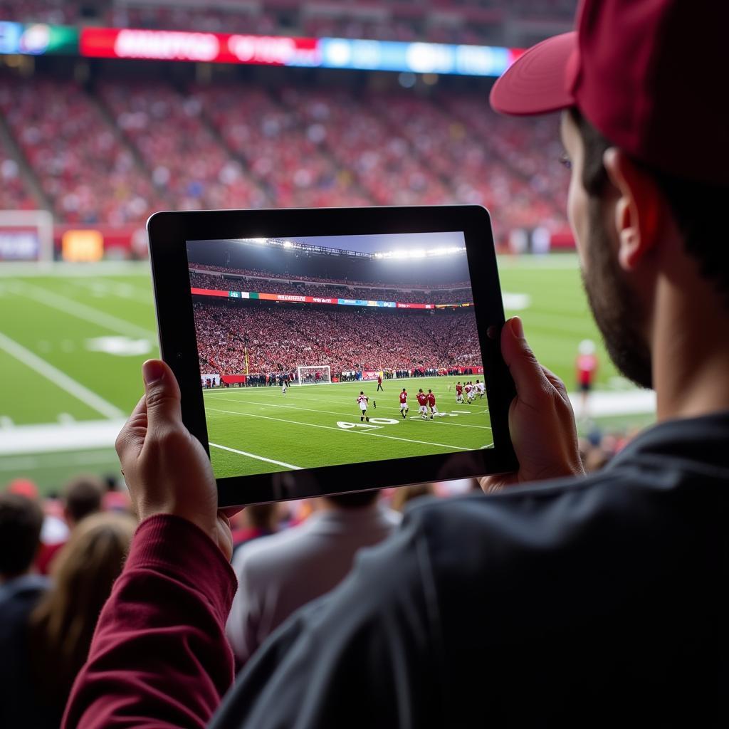 Streaming Arkansas football on a tablet