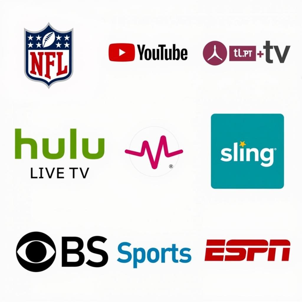 Logos of different streaming platforms for watching NFL games