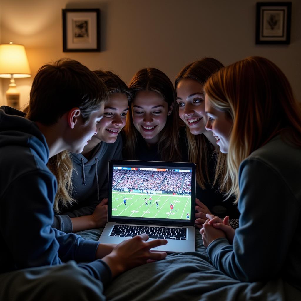 Students Watching Cedar High Football Live Stream