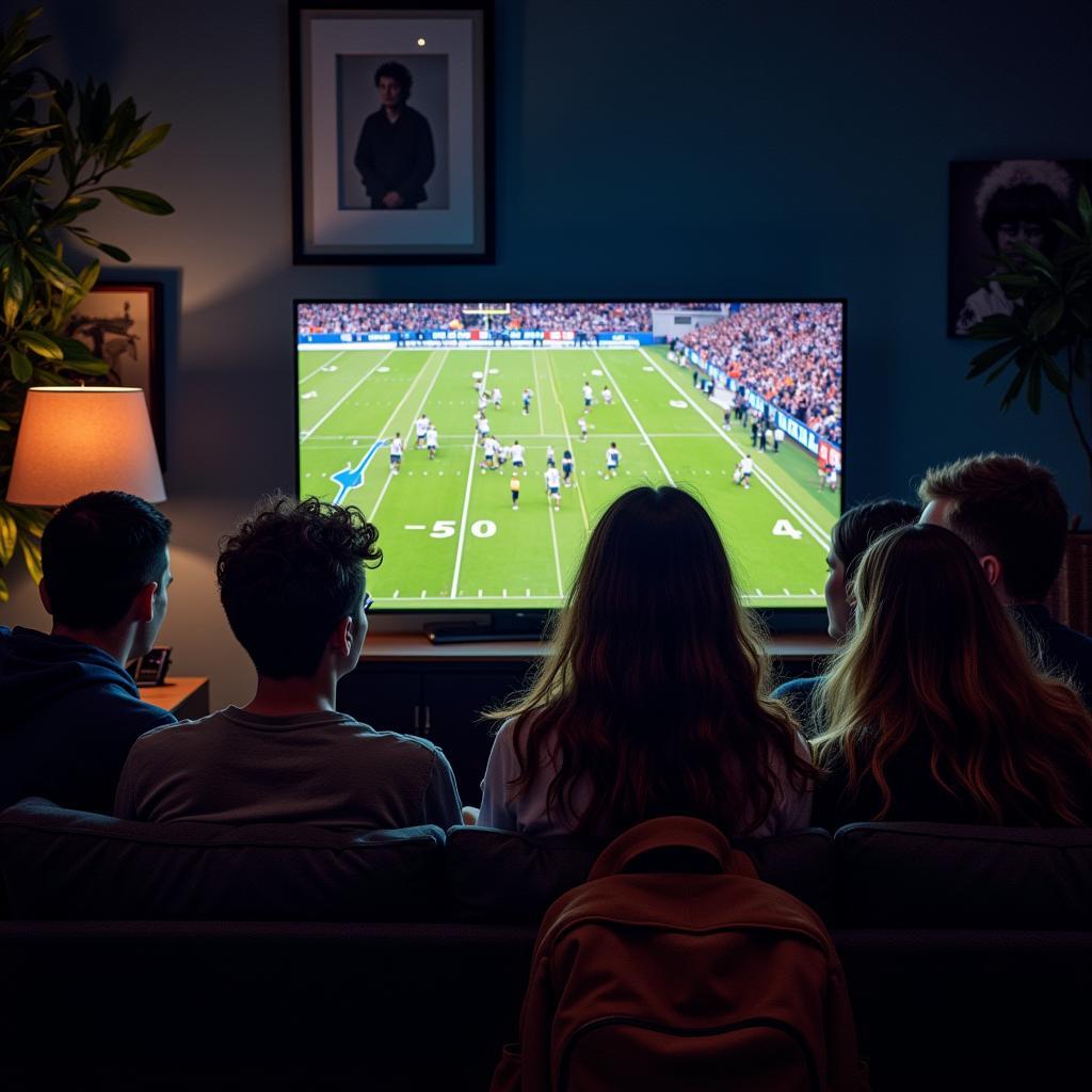 Students Watching College Football on DirecTV