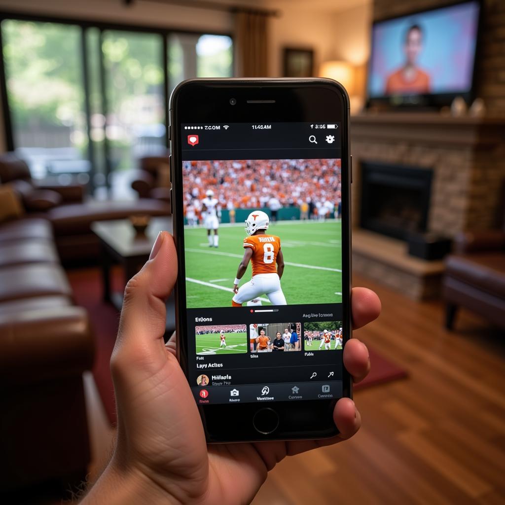 Streaming Texas Longhorns Football on Smartphone