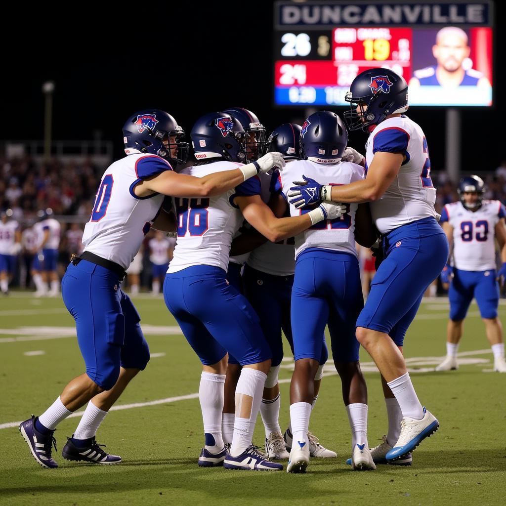 Duncanville Panthers Football Team Celebrating Victory