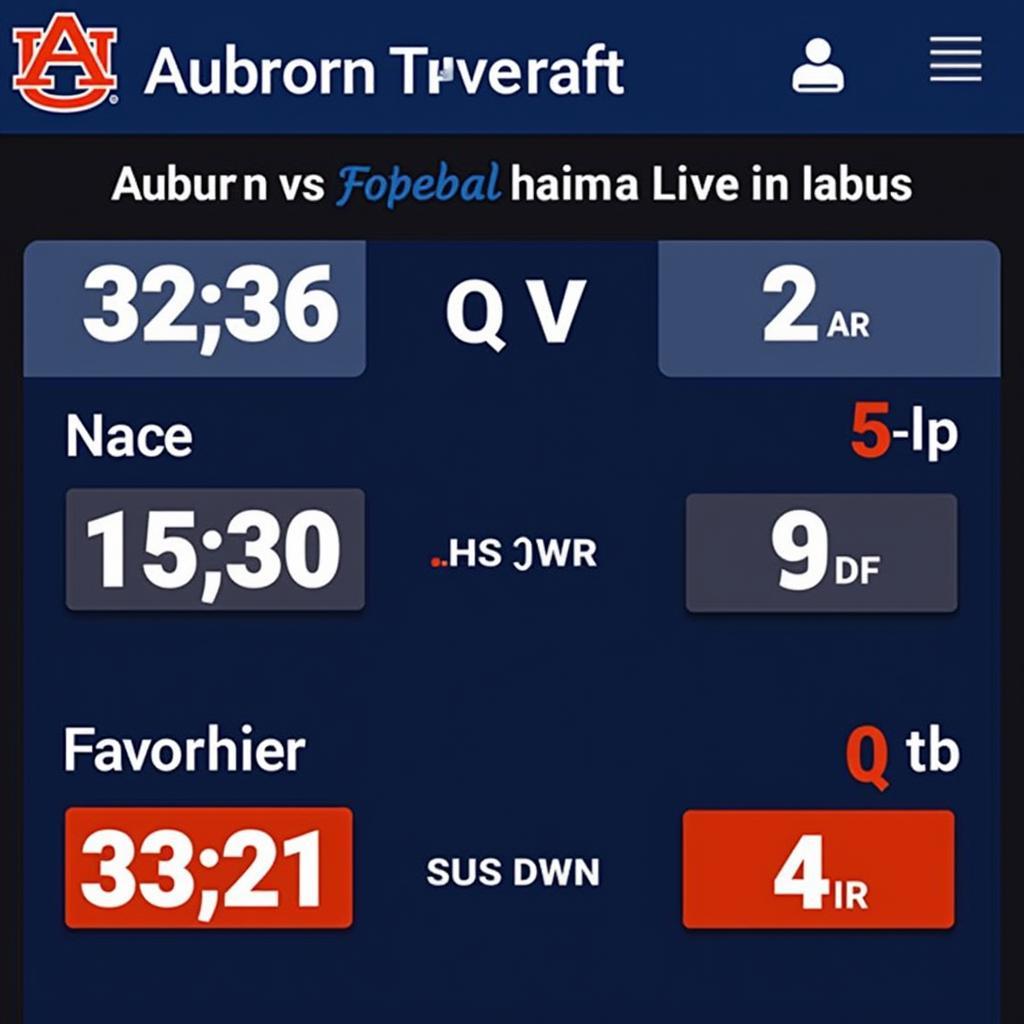 Theo dõi Auburn Live Football Score