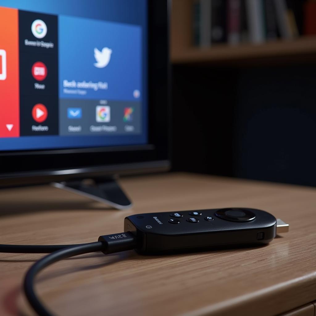 Firestick device connected to a TV