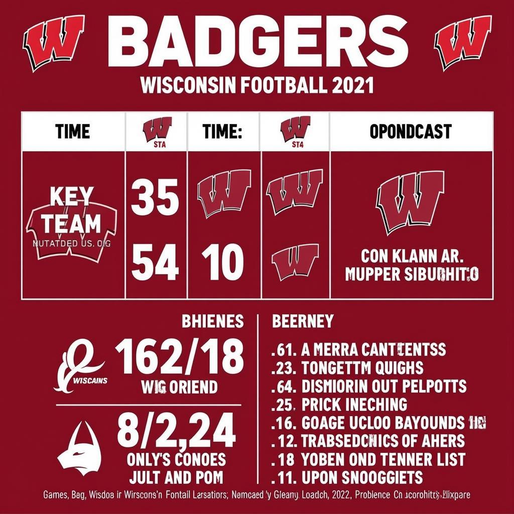 Comprehensive information about upcoming Badger games and player statistics