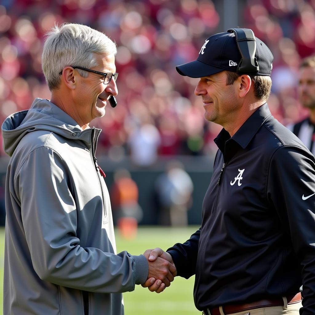 Tim Cook and Nick Saban at Alabama Football Game