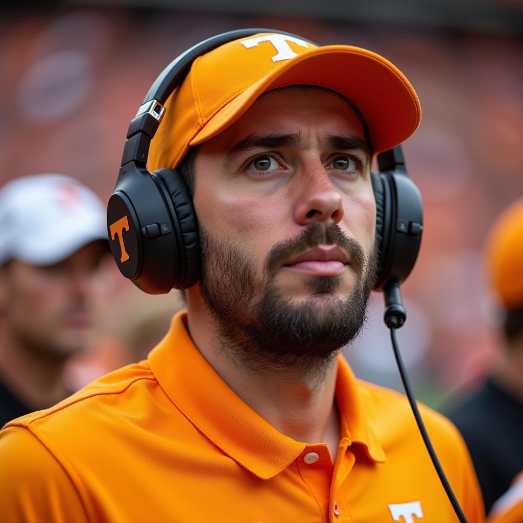 Tennessee Football Fan Enjoying Radio