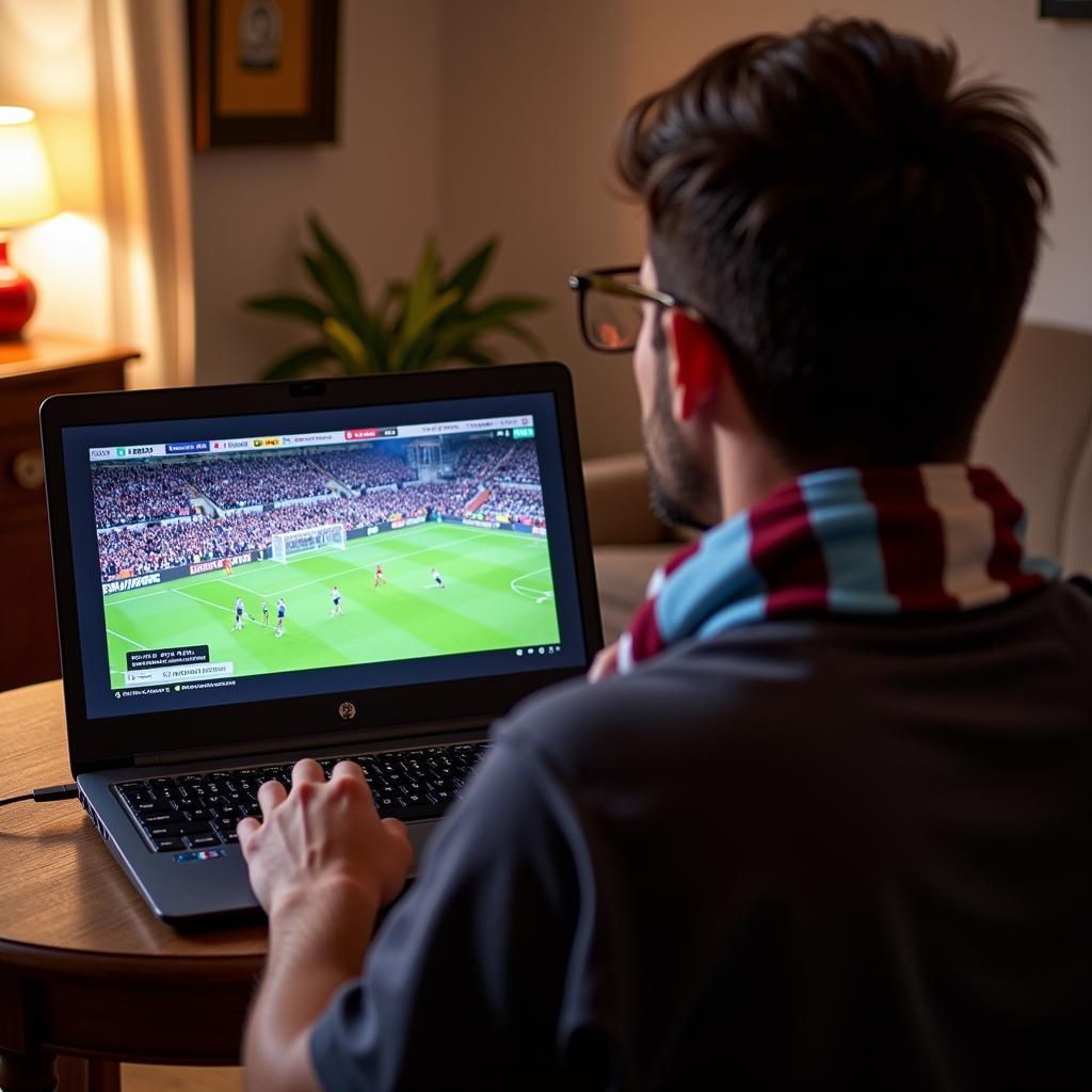 Free live football streaming on a laptop