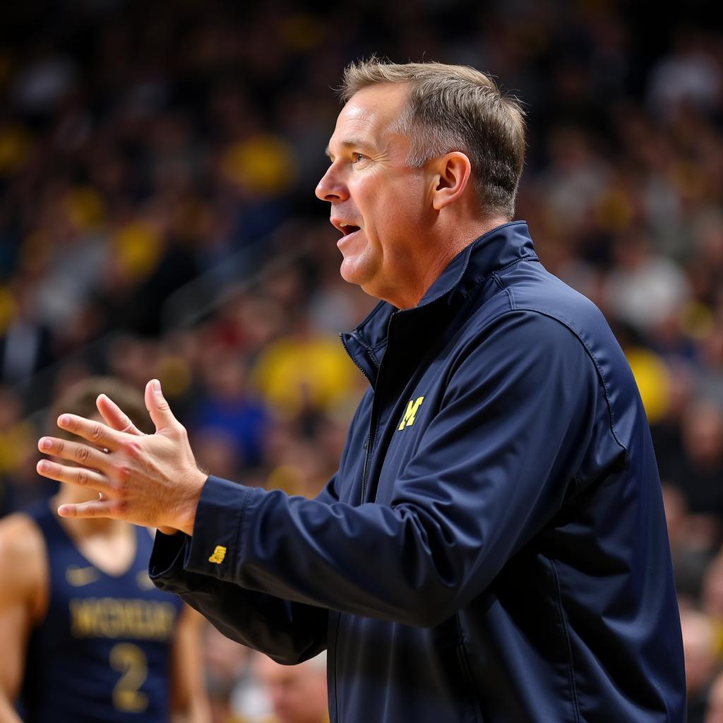 U of Michigan Football Coach Addressing Team