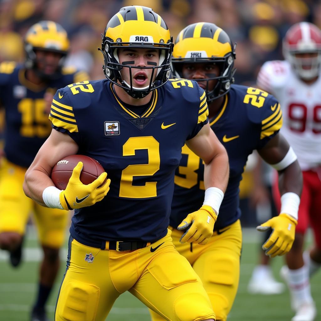 U of Michigan Football Players on Field