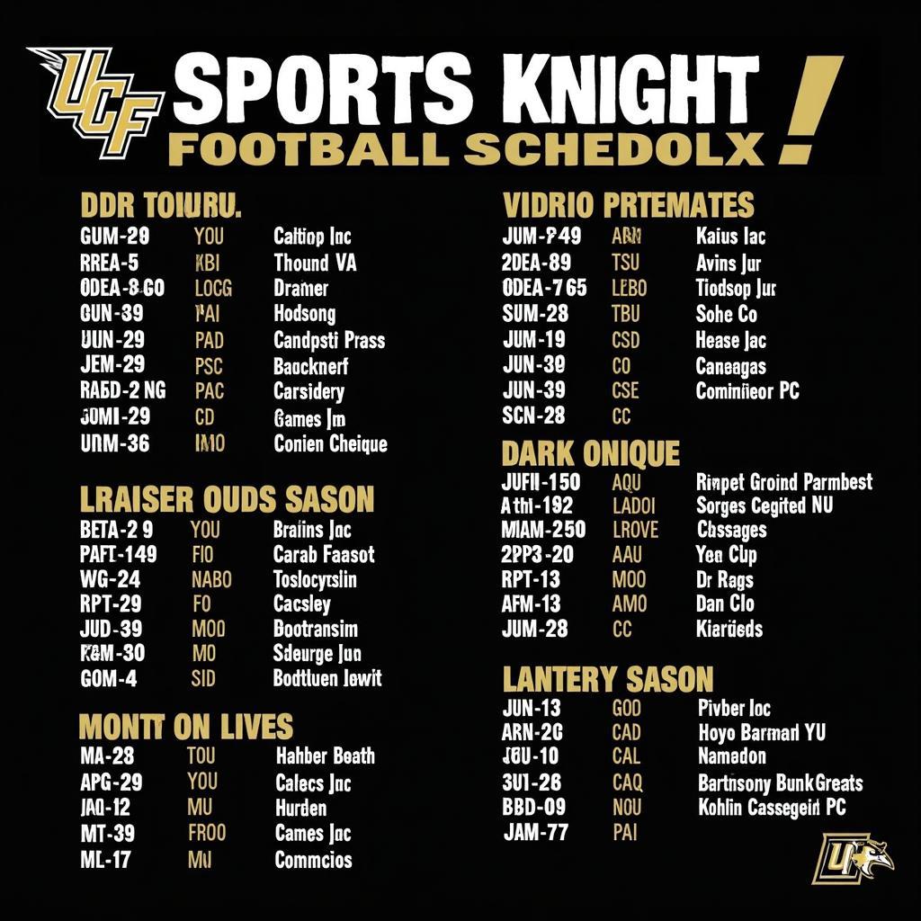 UCF Knights game schedule