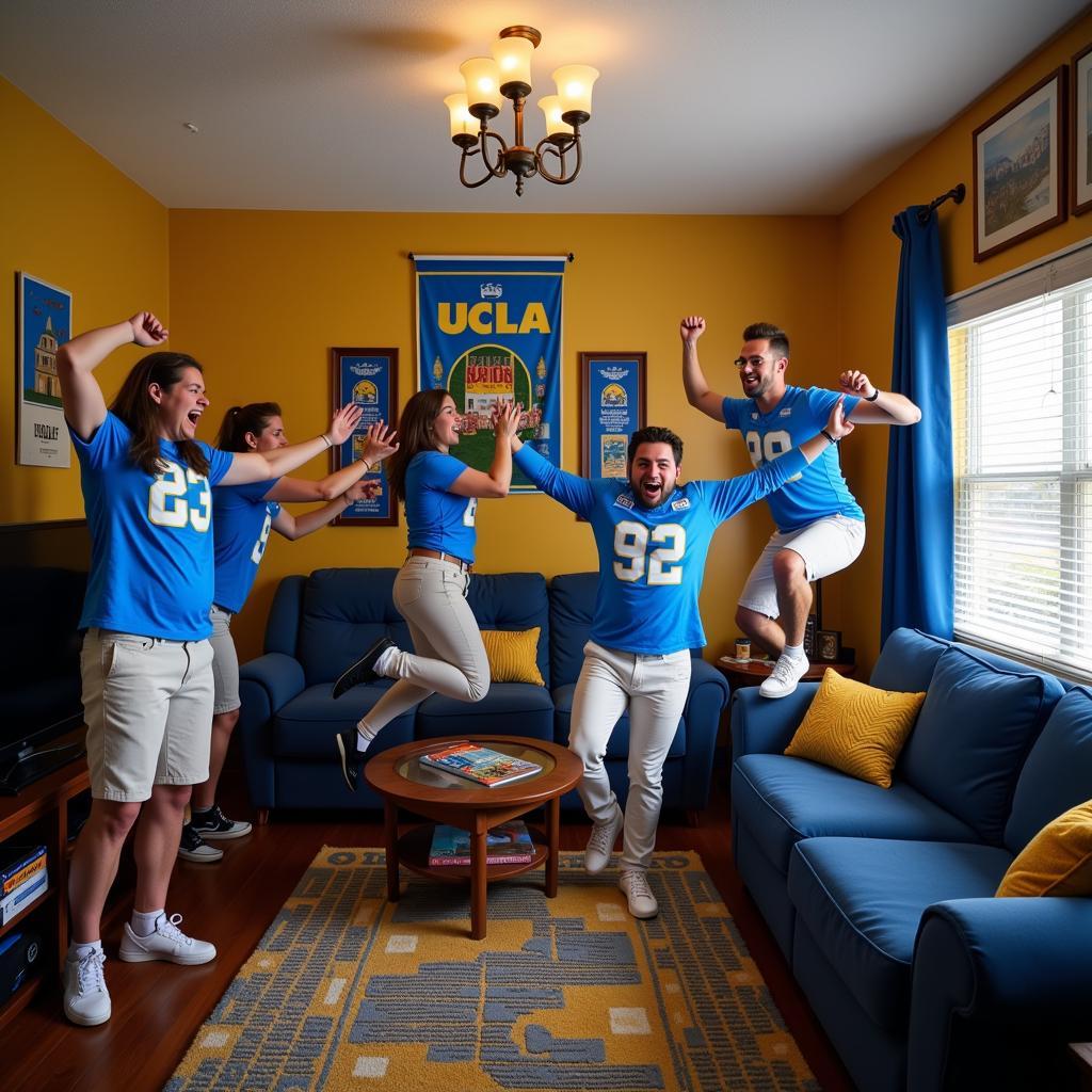 UCLA Football Fans Celebrating a Touchdown