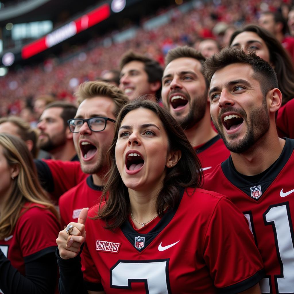 UGA Fans Celebrating Touchdown