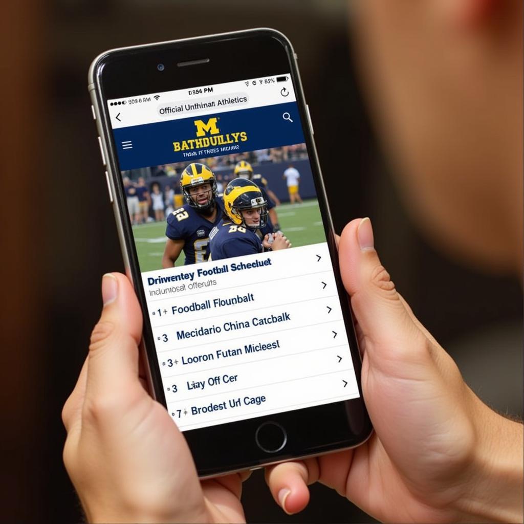 Checking the UMich Football Schedule on a Smartphone