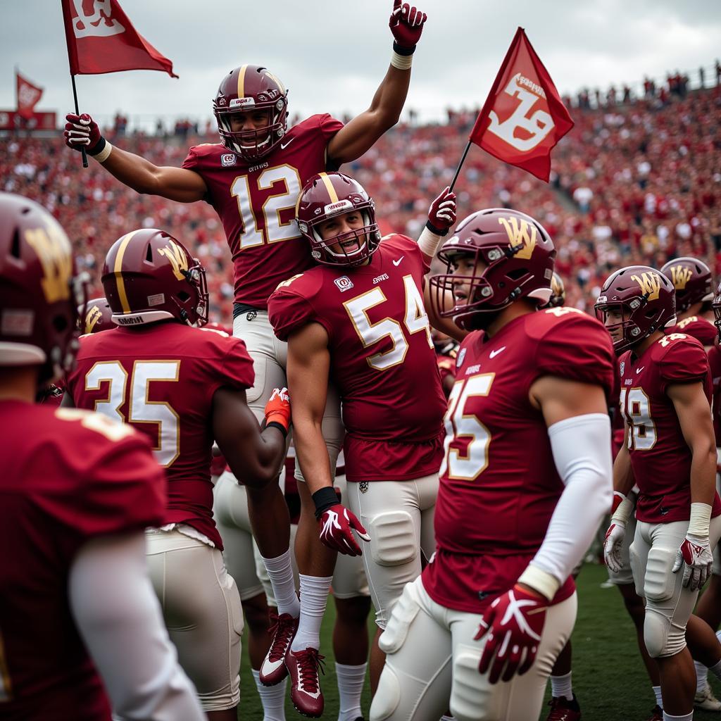 Underdog team celebrates victory with fans