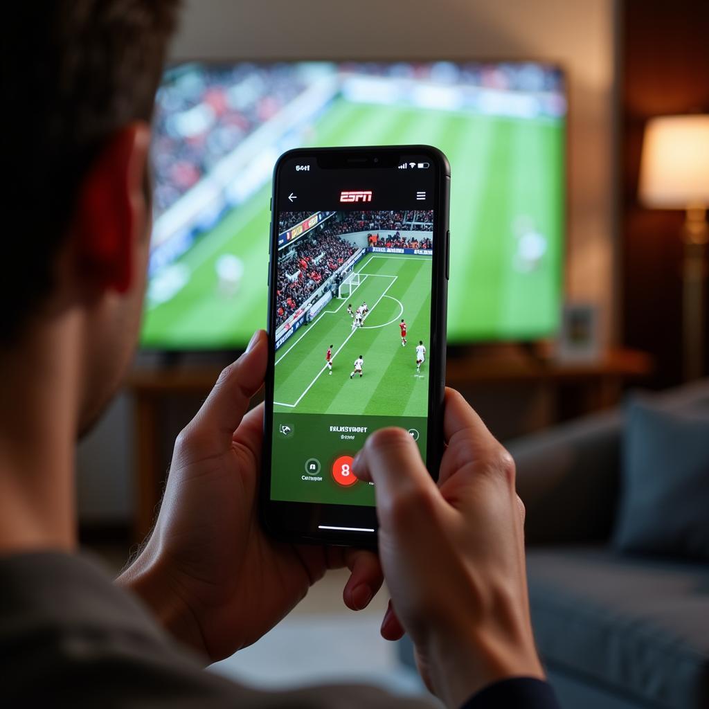 ESPN live streaming app on a smartphone