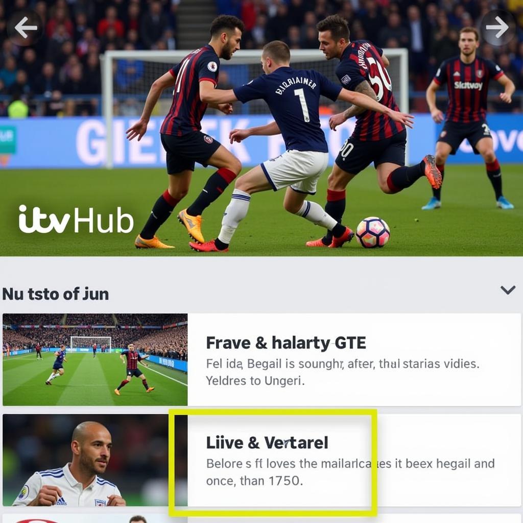 ITV Hub App for Live Football