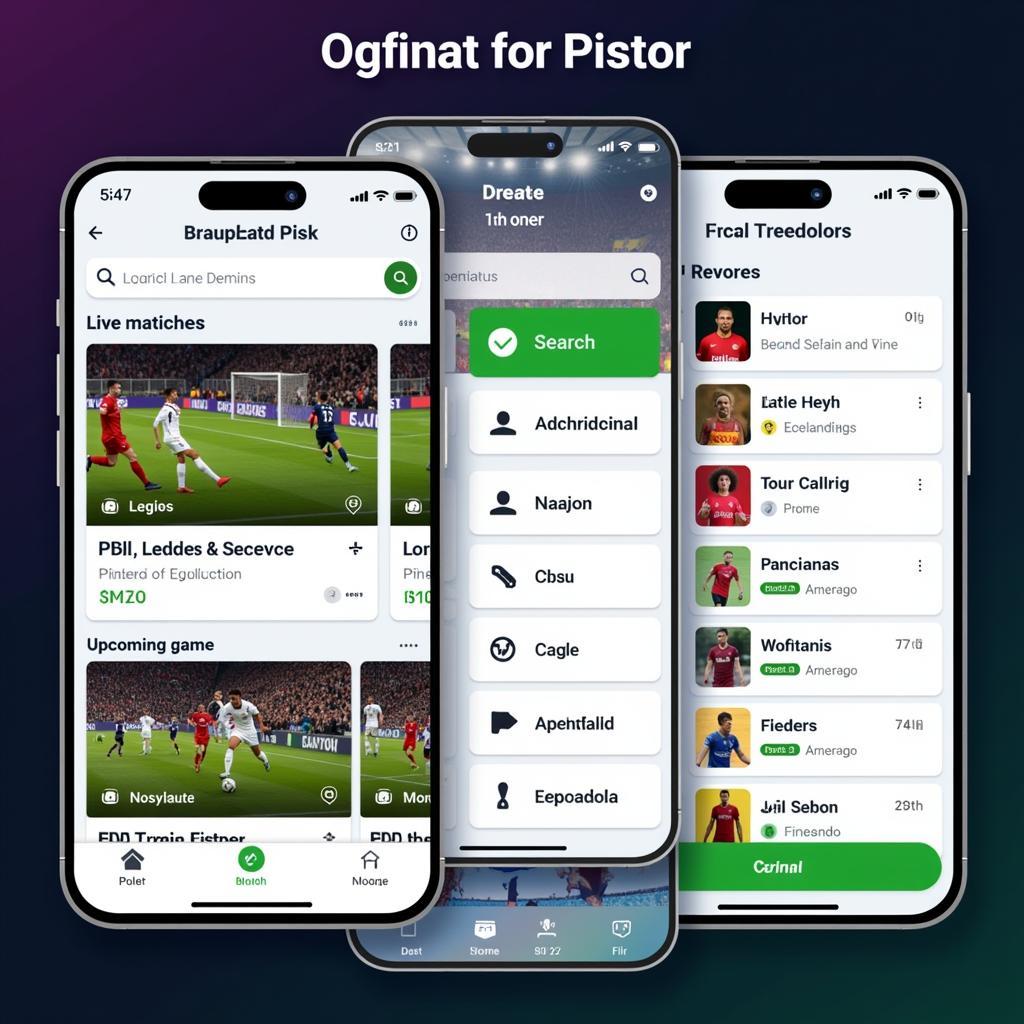 Football Live Streaming App Interface