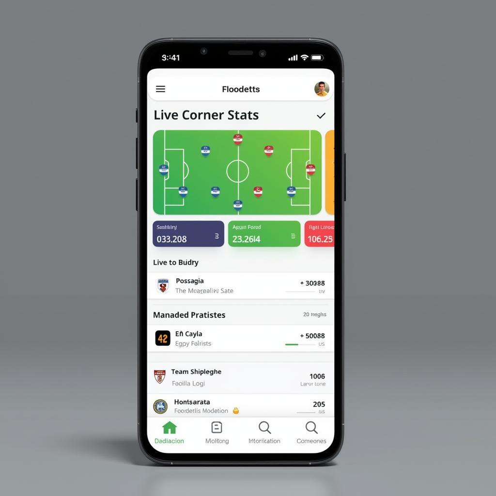 Mobile app for tracking live corner stats