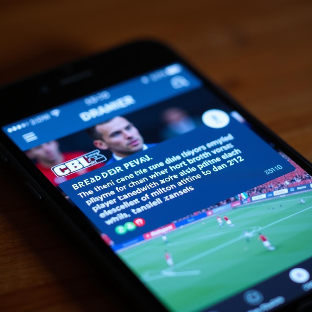 Football News App on Phone