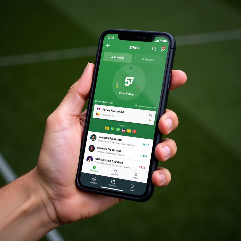 Mobile Phone with Live Football App