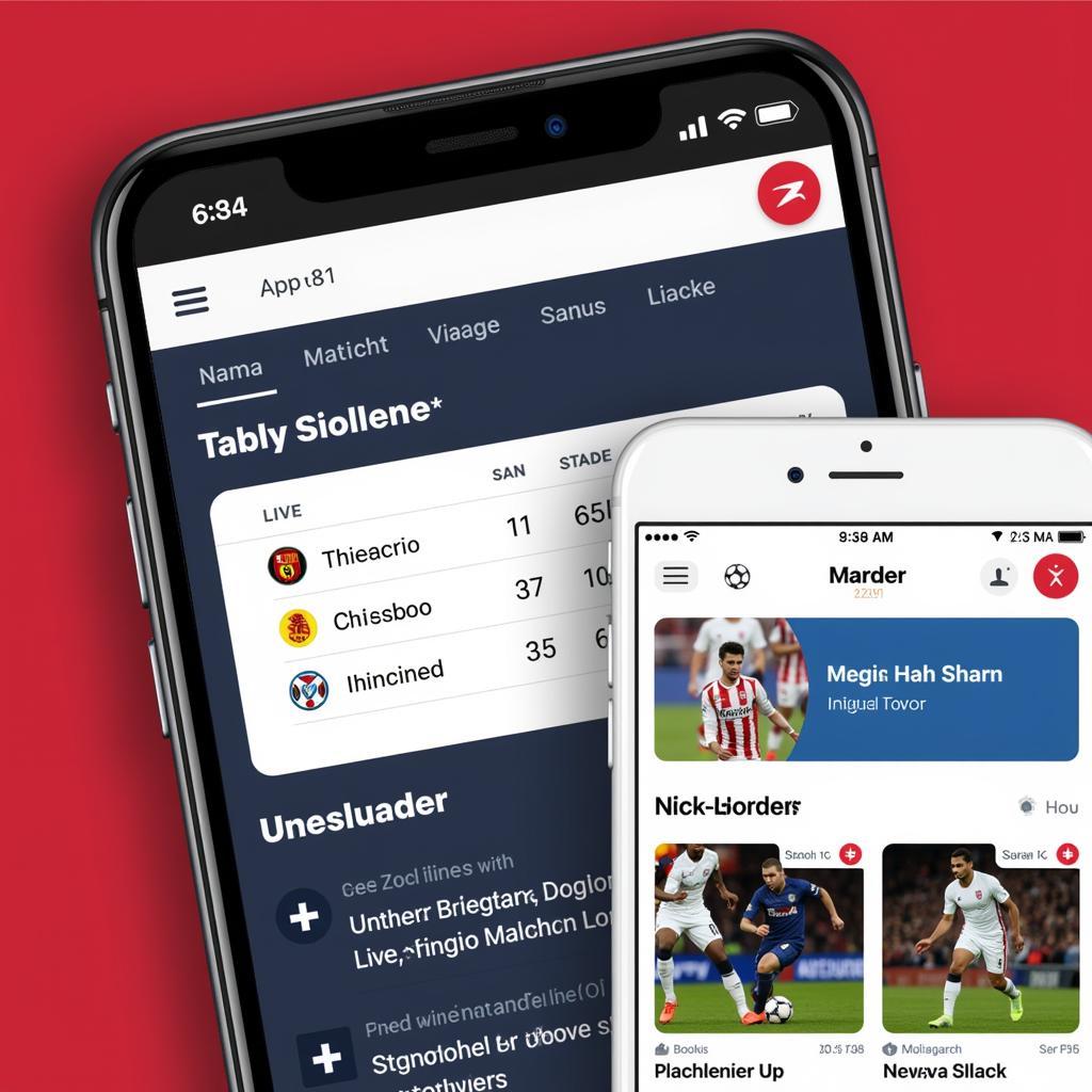 Live football streaming apps on mobile devices.