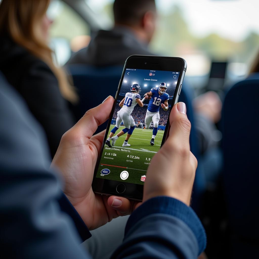 Streaming NFL live on mobile phone using an app