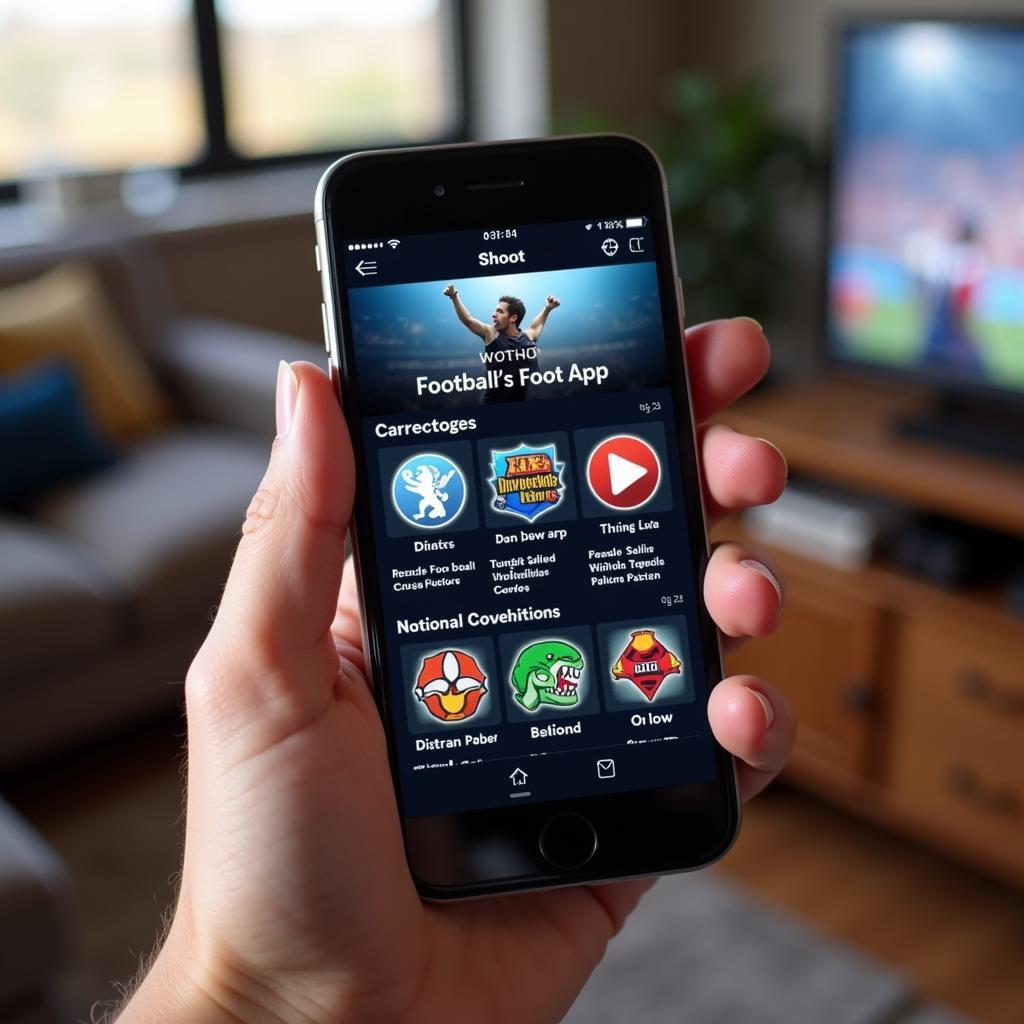 Multiple football streaming apps displayed on a smartphone screen.