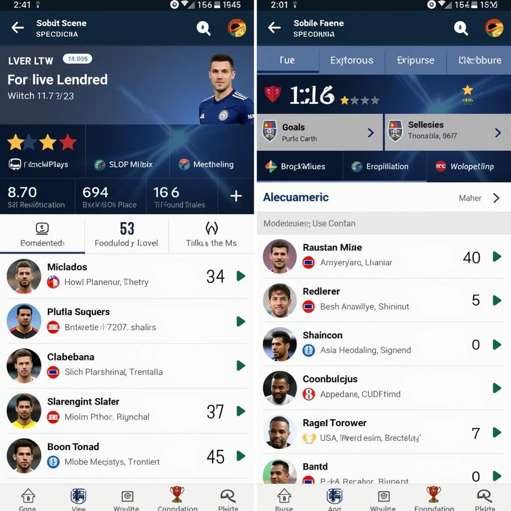 Mobile app for live football scores