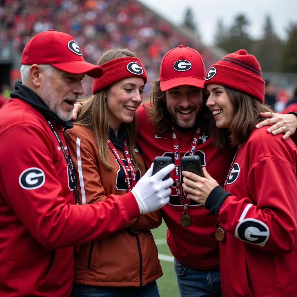 University of Georgia Fans Listening to Radio