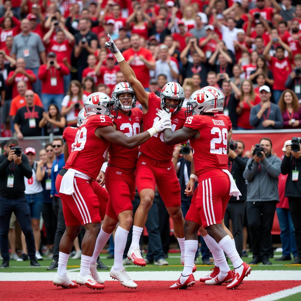 Celebration at a University of Utah Football Game