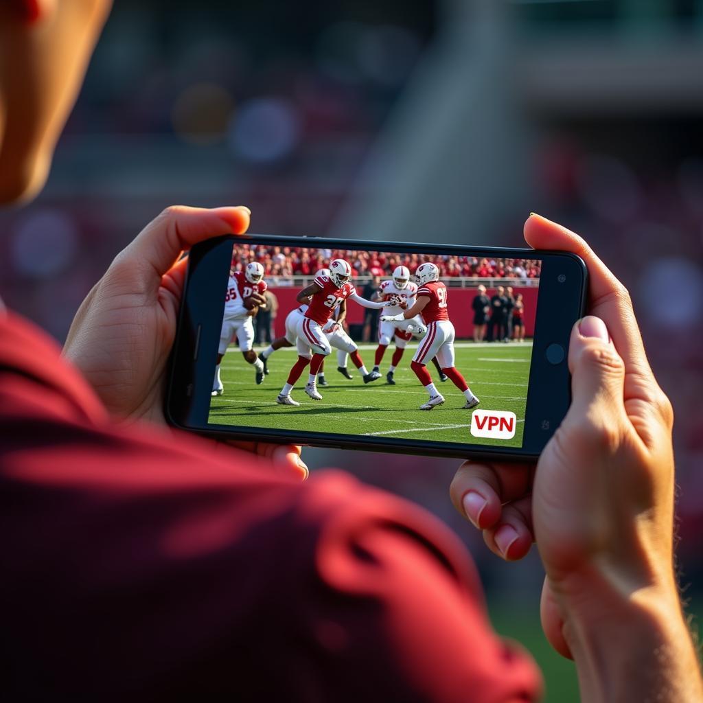 Watching Wisconsin Badgers Game using VPN on Mobile Phone