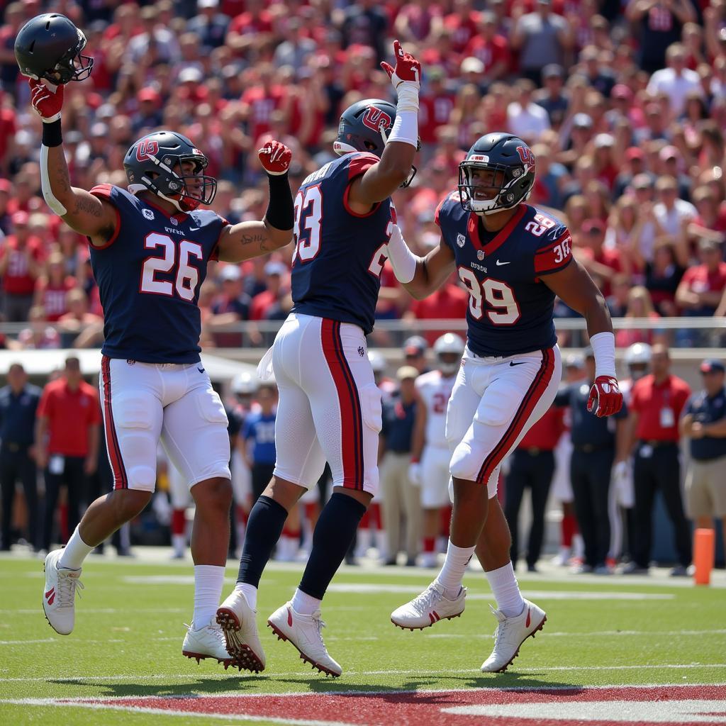 UTSA Roadrunners Celebrate a Touchdown