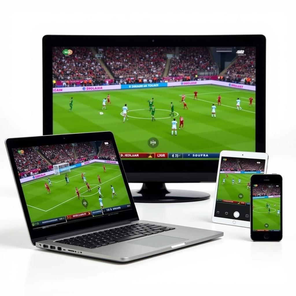 Various devices for watching football live streams.