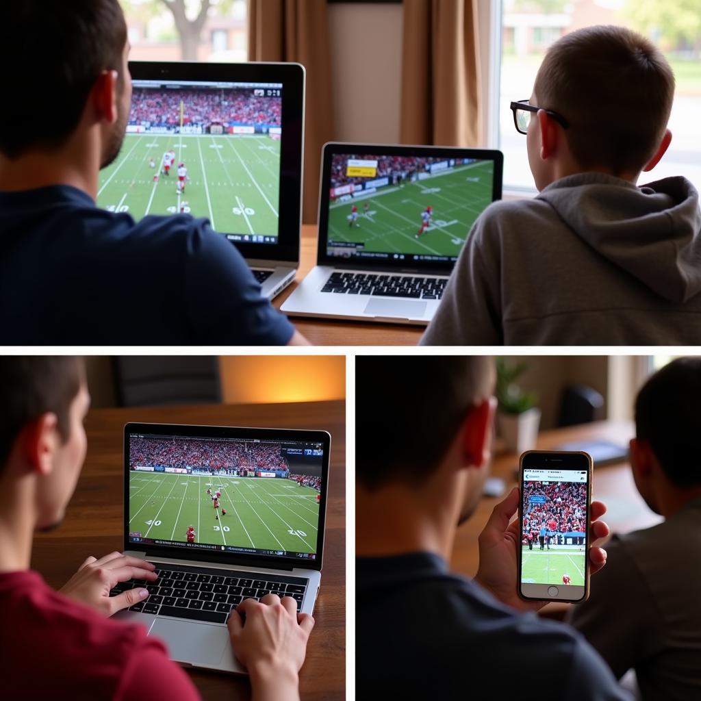 Fans watching CMU football live stream on their devices